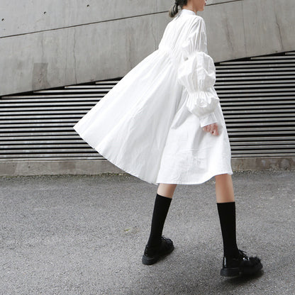Designed Women Irregular Puff Sleeves Dresses