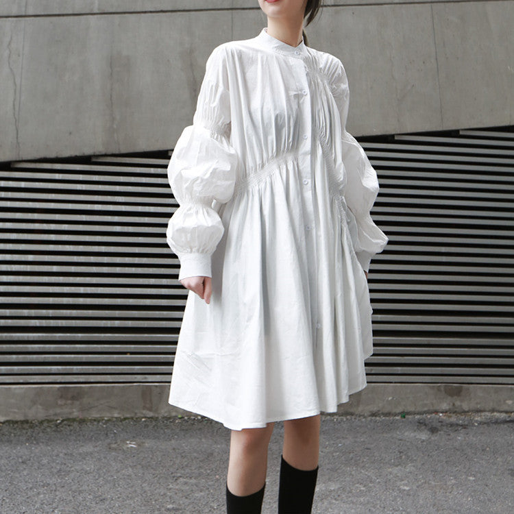 Designed Women Irregular Puff Sleeves Dresses