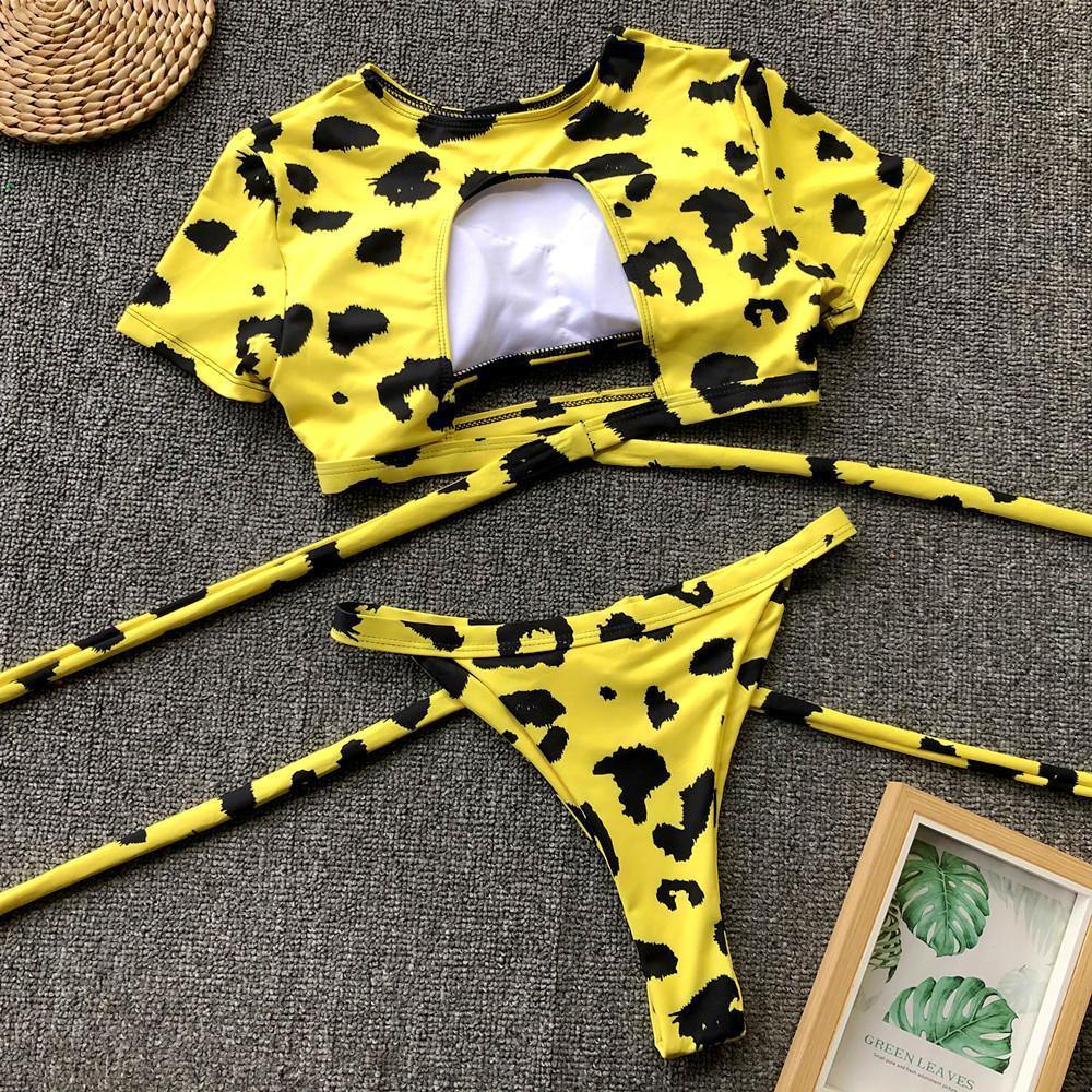 Sexy Short Sleeves Summer Beach Bikini-STYLEGOING