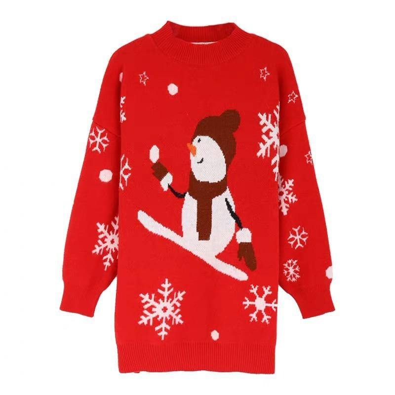 Women Christmas Snow Man Knitting Sweaters-STYLEGOING