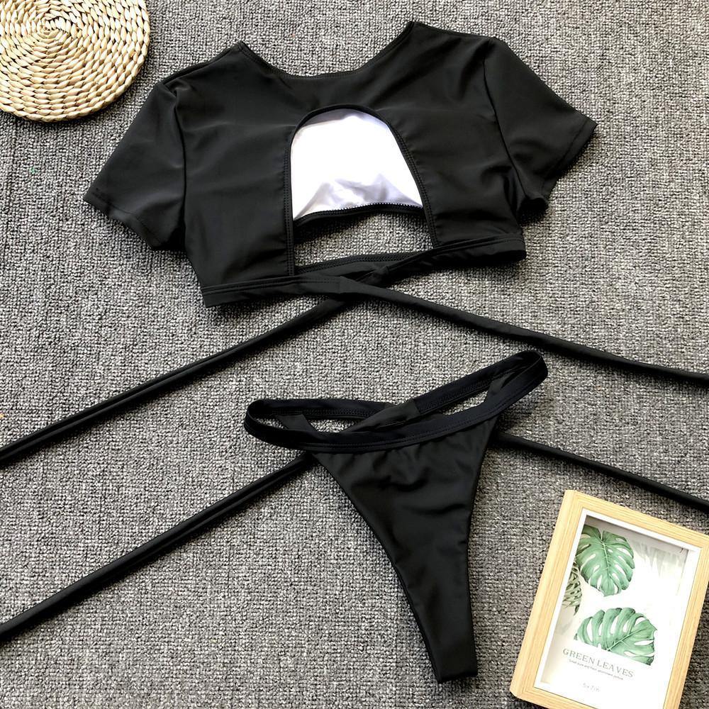 Sexy Short Sleeves Summer Beach Bikini-STYLEGOING