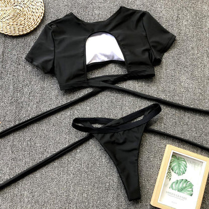 Sexy Short Sleeves Summer Beach Bikini-STYLEGOING