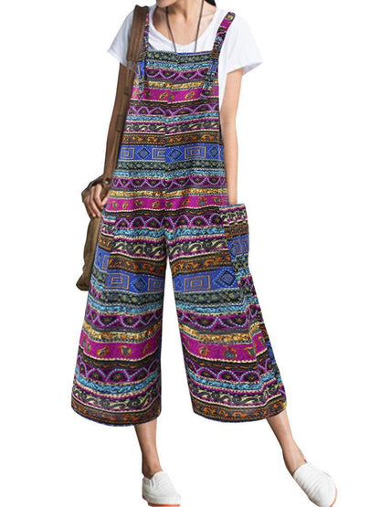 Leisure Summer Linen Plus Sizes Jumpsuits-STYLEGOING