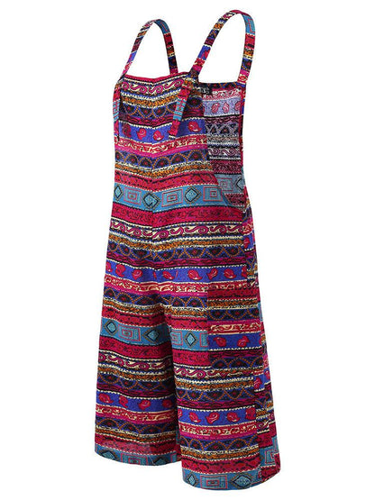 Leisure Summer Linen Plus Sizes Jumpsuits-STYLEGOING