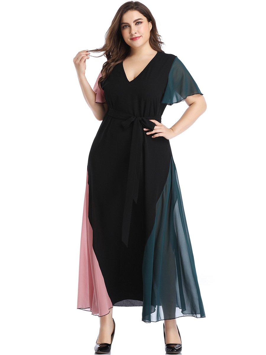 Plus Sizes Fashion Chiffon Women Long Maxi Dresses-STYLEGOING