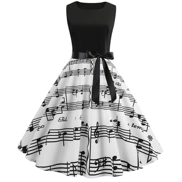 Summer Women Musical Not Sleeveless Dresses-STYLEGOING