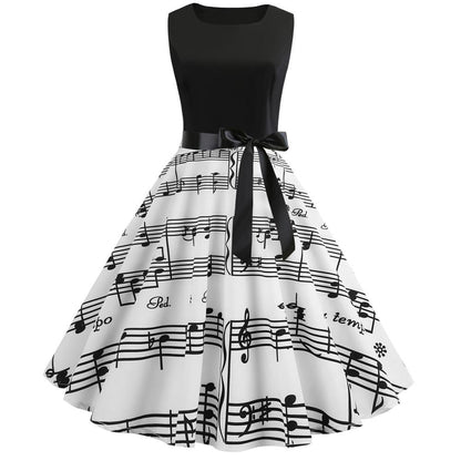 Summer Women Musical Not Sleeveless Dresses-STYLEGOING