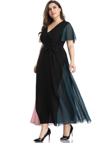 Plus Sizes Fashion Chiffon Women Long Maxi Dresses-STYLEGOING