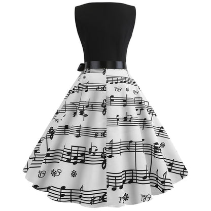 Summer Women Musical Not Sleeveless Dresses-STYLEGOING