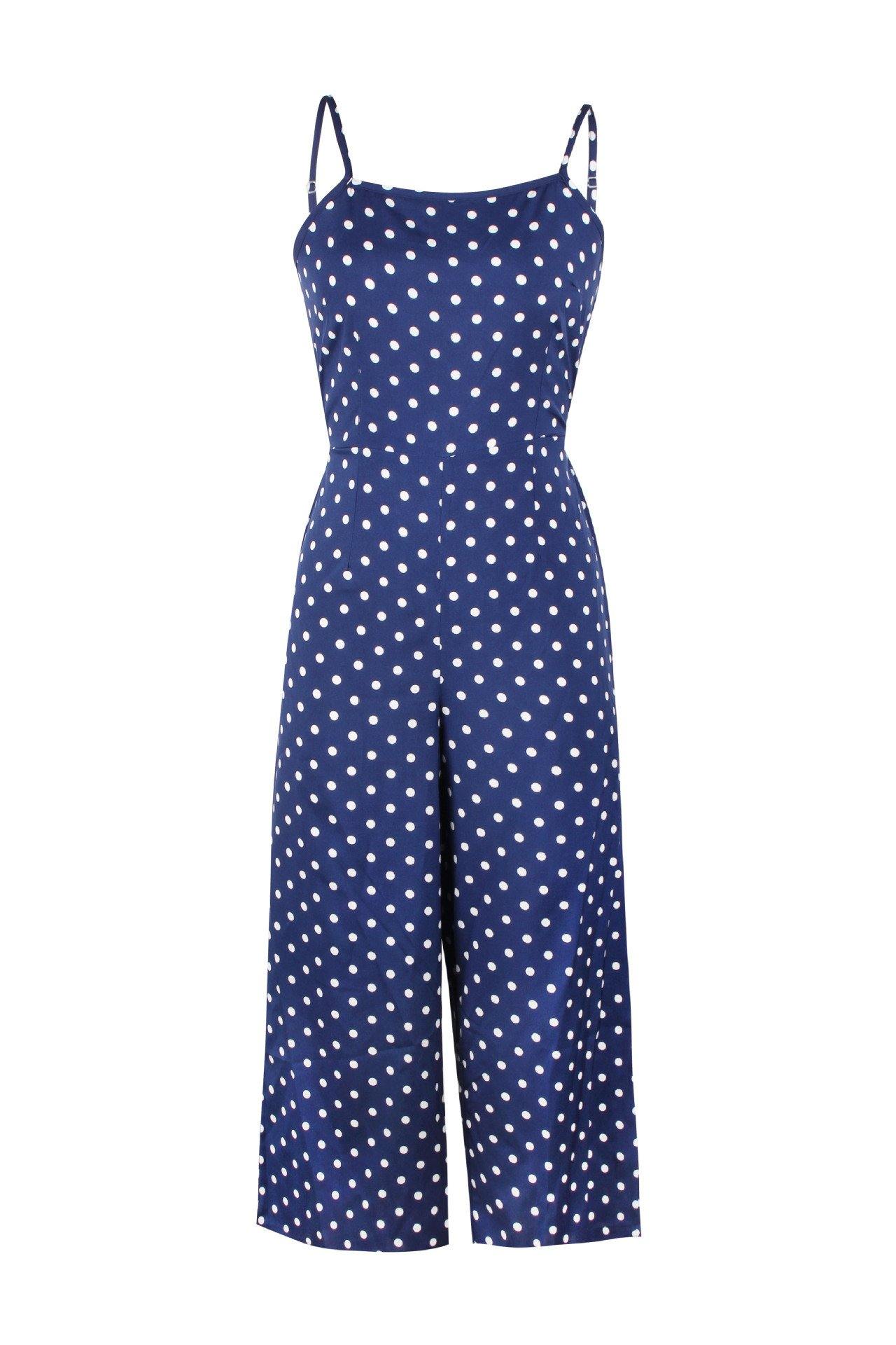 Women Dot Print Summer Jumpsuits-STYLEGOING