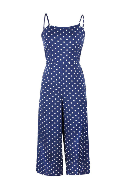 Women Dot Print Summer Jumpsuits-STYLEGOING