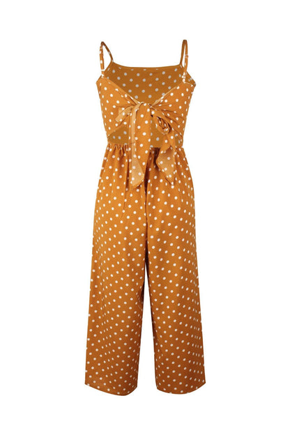 Women Dot Print Summer Jumpsuits-STYLEGOING