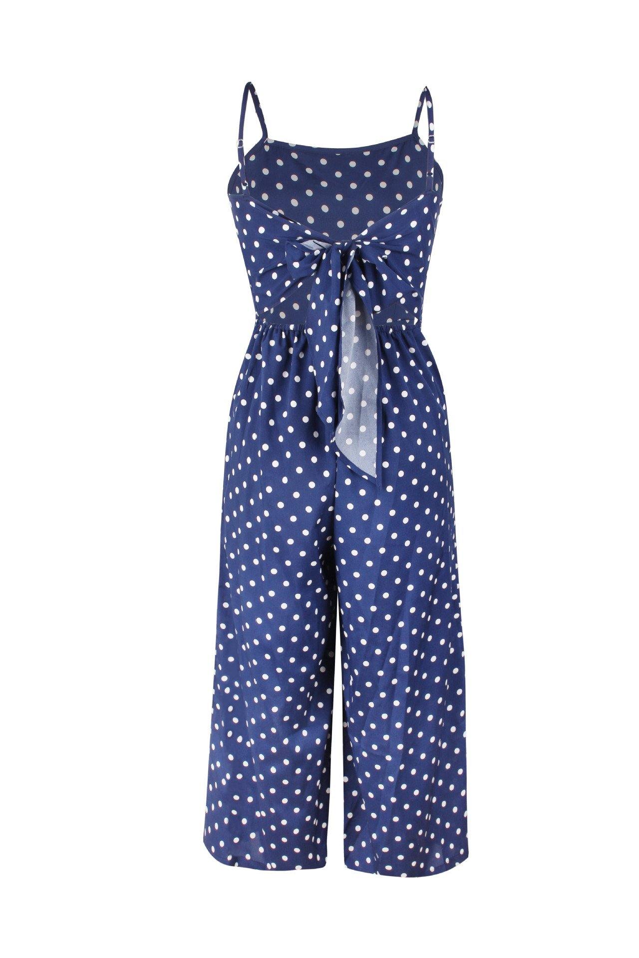 Women Dot Print Summer Jumpsuits-STYLEGOING