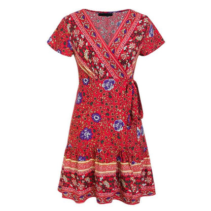Summer Beach Bohemian Short Dresses-STYLEGOING