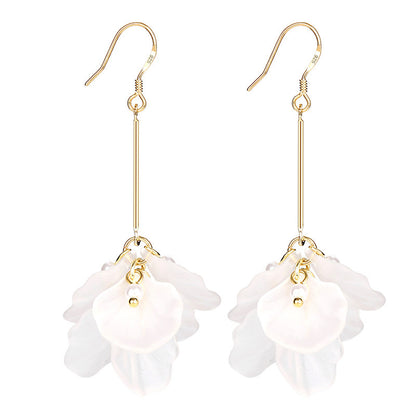 Elegant Preserved Fresh Flower Design Women Dangle Earrings