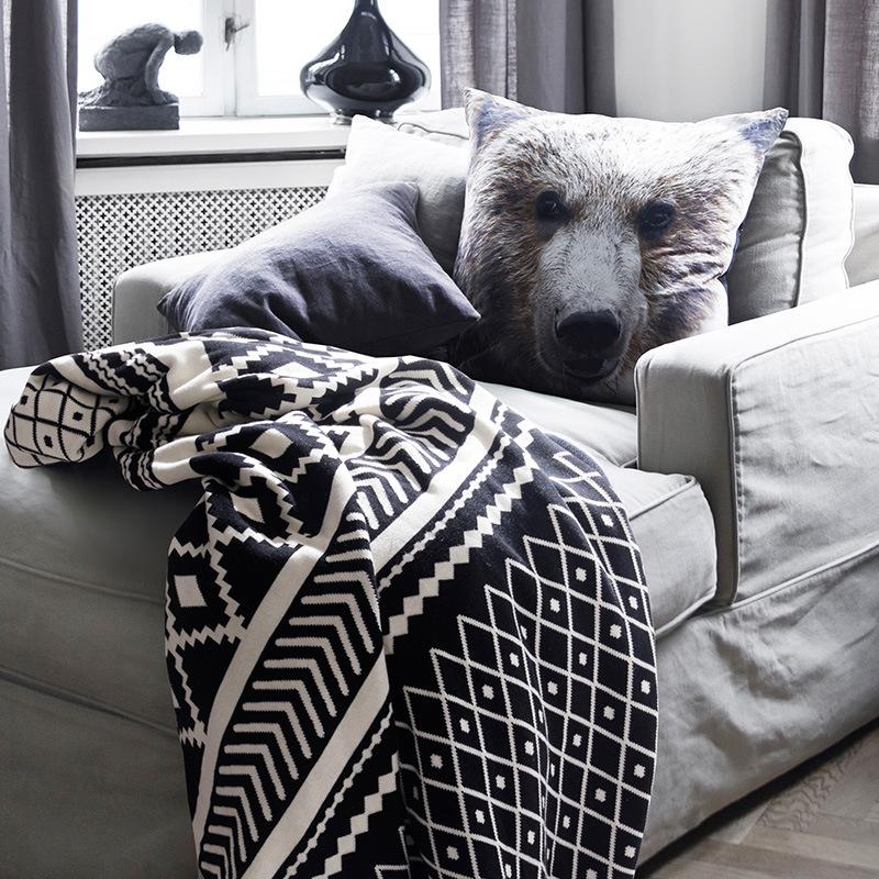 Knitting Black&white Sofa Blanket-The same as picture-130*180CM-Free Shipping at meselling99