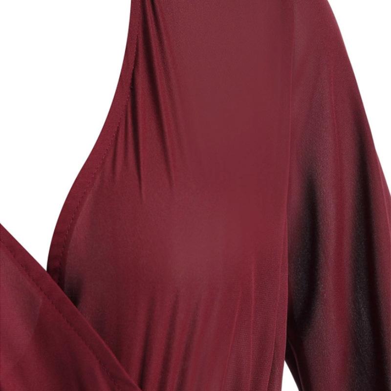 Sexy Long Sleeves V Neck Chiffon Split Long Jumpsuits