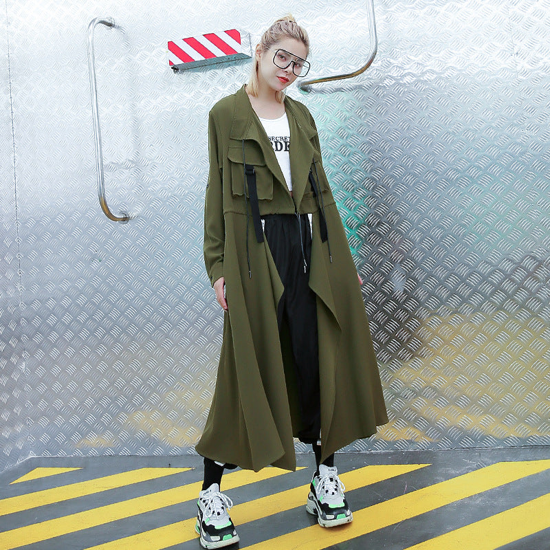 Designed Women Long Wind Break Overcoats