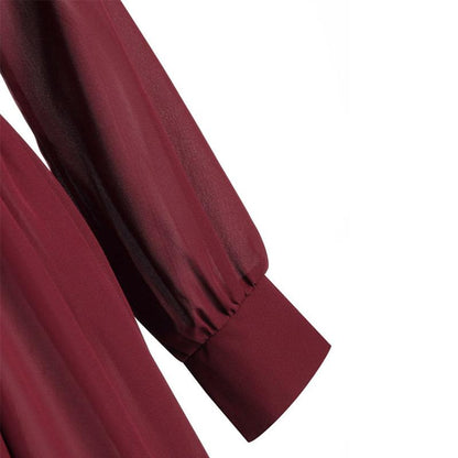 Sexy Long Sleeves V Neck Chiffon Split Long Jumpsuits