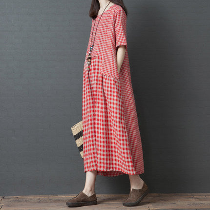 Vintage Plus Sizes Linen Long Dresses