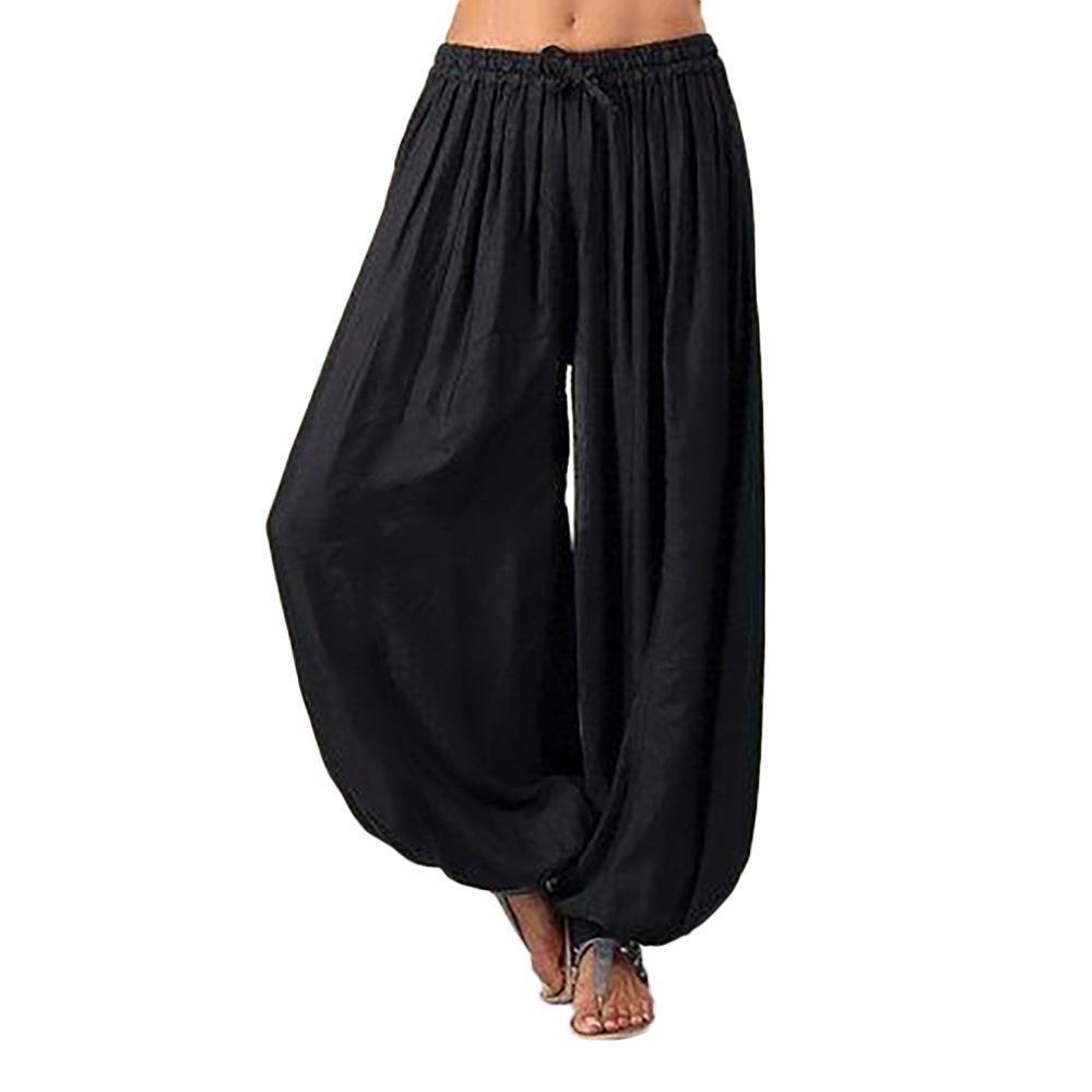 Casual Women Plus Sizes Wide Leg Pants