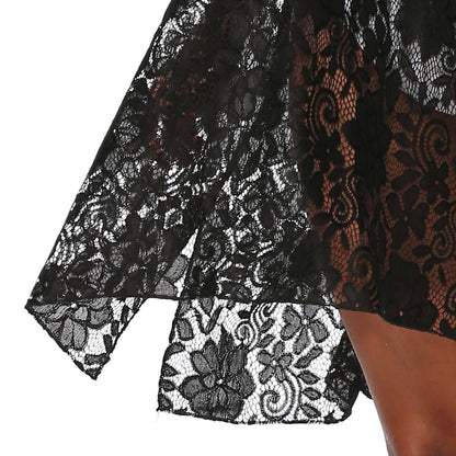 Black Lace See Through Summer Beach Cover Ups