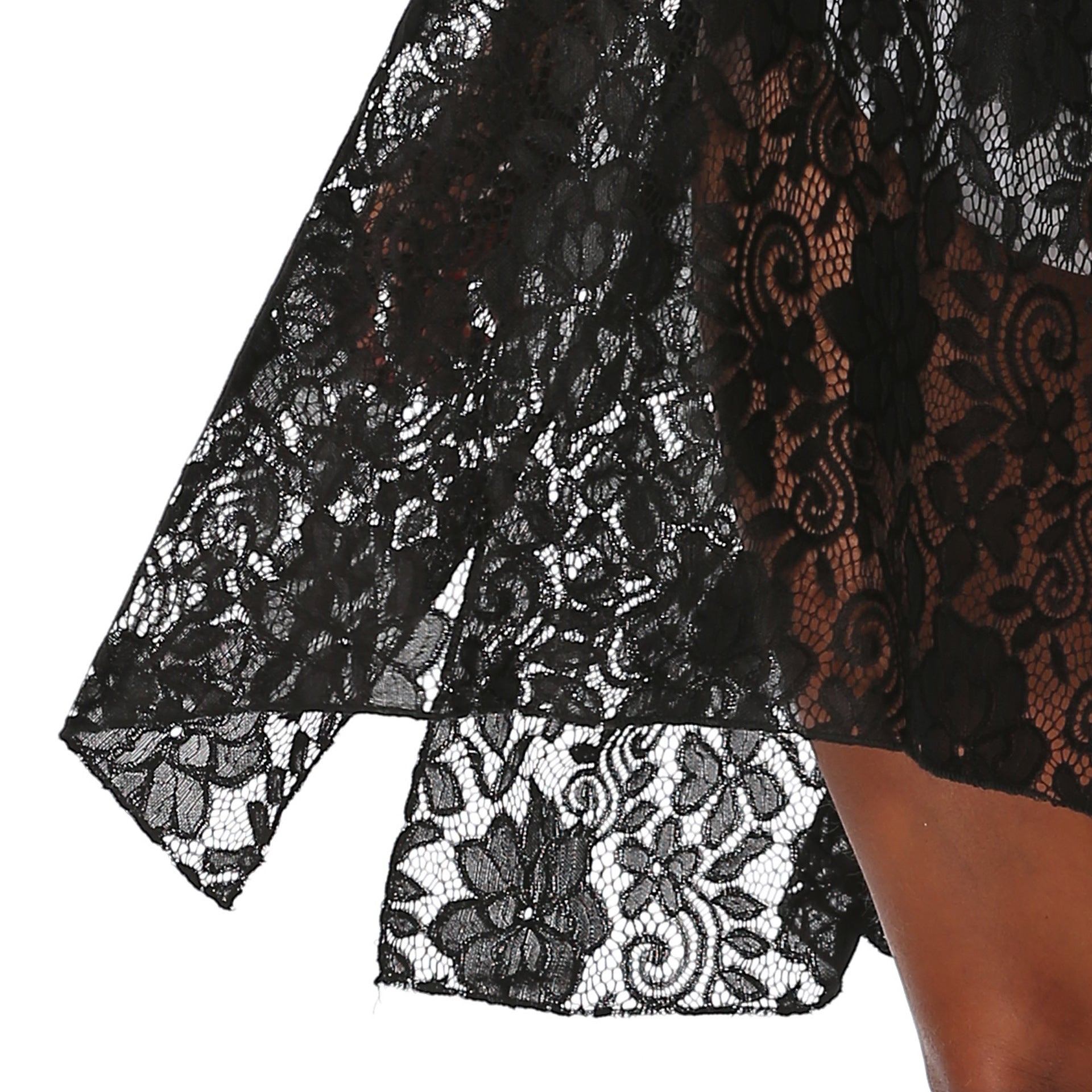 Black Lace See Through Summer Beach Cover Ups