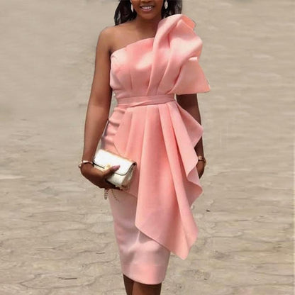 Women Sexy Strapless Ruffled Dresses-STYLEGOING