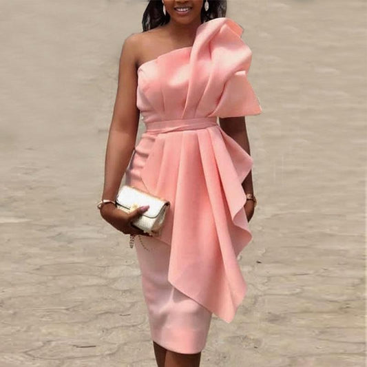 Women Sexy Strapless Ruffled Dresses-STYLEGOING