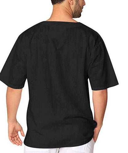 Hot Selling Linen Men Short Sleeves Shirts-STYLEGOING
