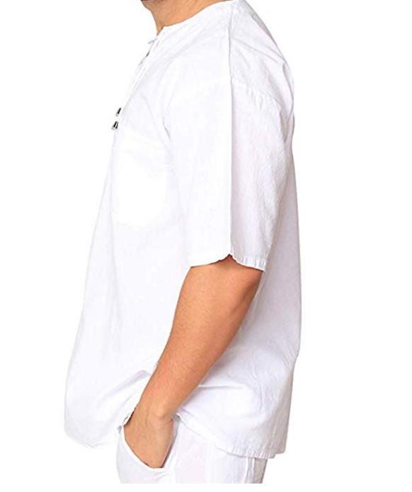 Hot Selling Linen Men Short Sleeves Shirts-STYLEGOING