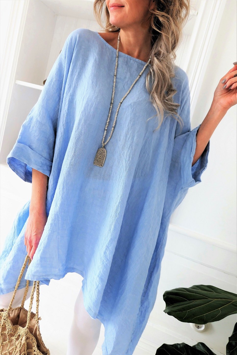 Women Linen Short Sleeves Casual Blouses-STYLEGOING