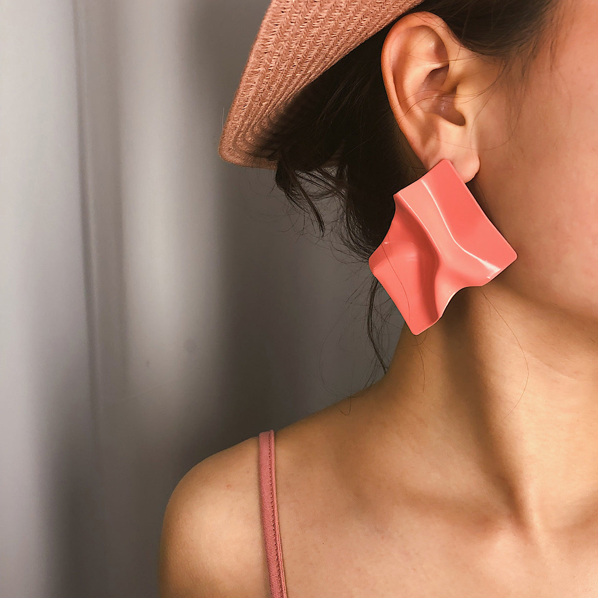 Fashoin Geometry Patter Candy Color Earrings