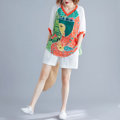 Summer Cartoon Print Plus Sizes Summer T Shirts