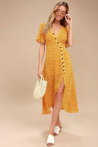 Summer Casual Irregular Midi Dresses-STYLEGOING