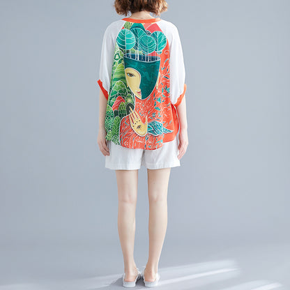 Summer Cartoon Print Plus Sizes Summer T Shirts