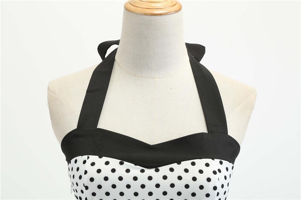 Summer Halter Dot Print Strapless Retro Dresses-STYLEGOING