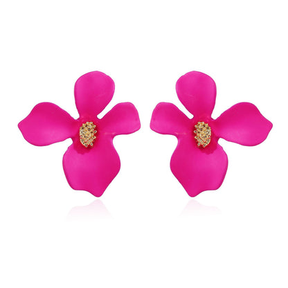 Fashion Flowers Design Candy Colar Women Earrings 2pcs/Set
