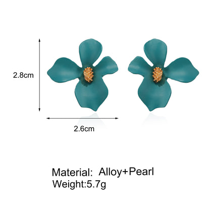 Fashion Flowers Design Candy Colar Women Earrings 2pcs/Set
