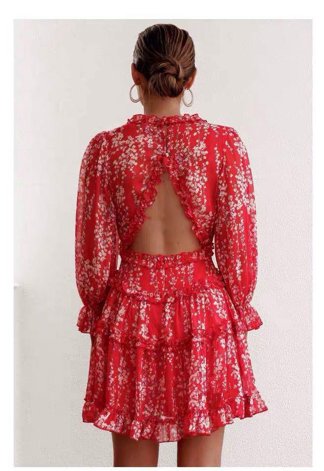 Sexy Backless Ruffled Short Beach Dresses-STYLEGOING