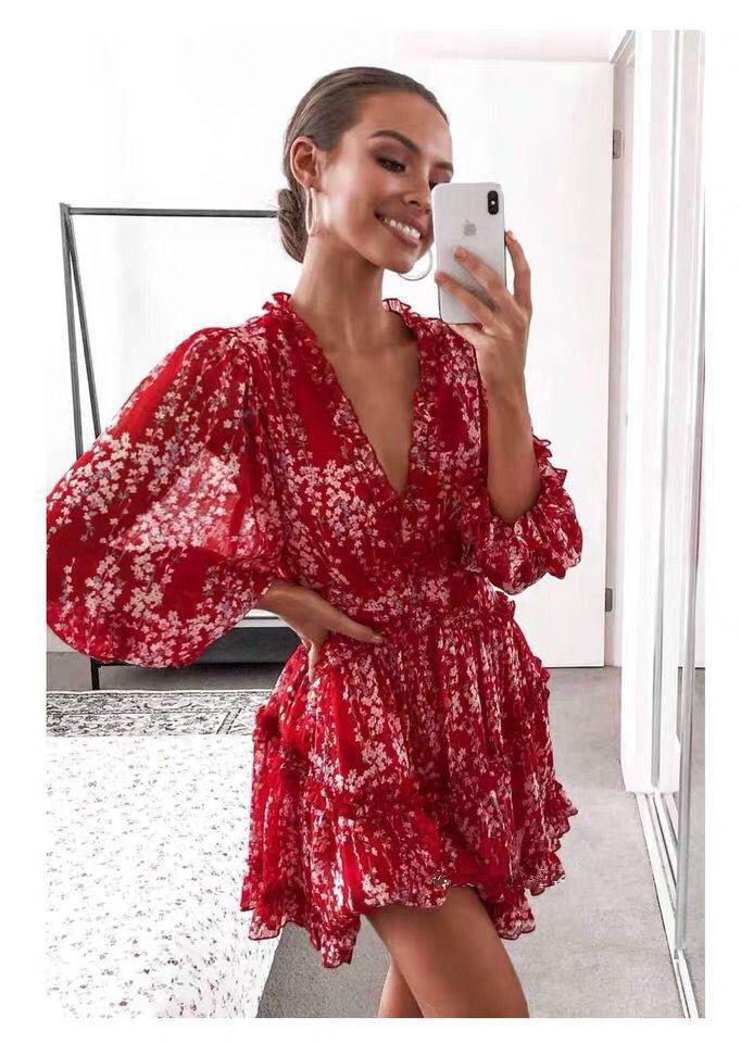 Sexy Backless Ruffled Short Beach Dresses-STYLEGOING