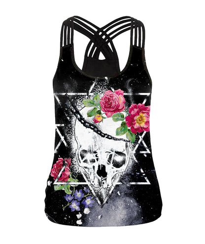 Halloween 3d Horrible Human Skeleton Tank Tops for Women