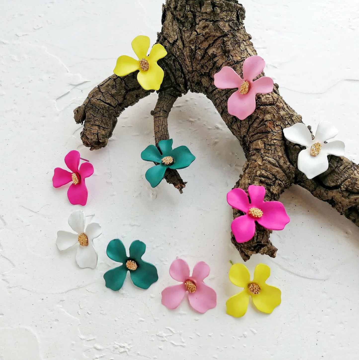 Fashion Flowers Design Candy Colar Women Earrings 2pcs/Set