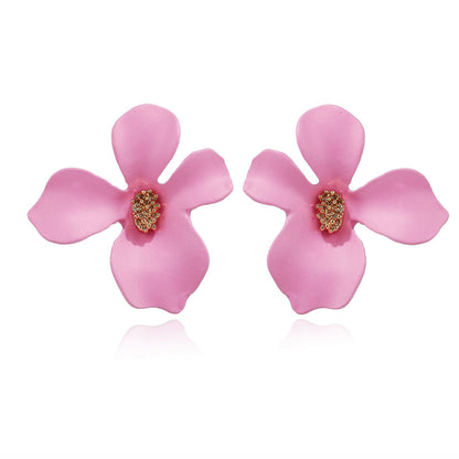 Fashion Flowers Design Candy Colar Women Earrings 2pcs/Set