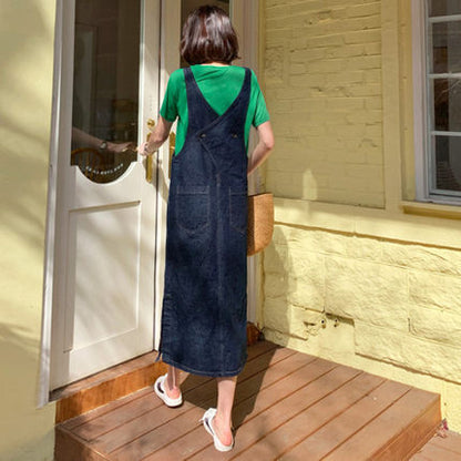 Casual Women A Line Long Jean Dresses
