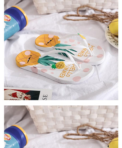 Cute Soft Pineapple Flip-flops Beach Slippers-STYLEGOING