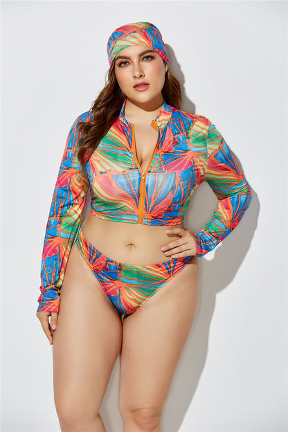 Summer Plus Sizes 3pcs Bikini Suits