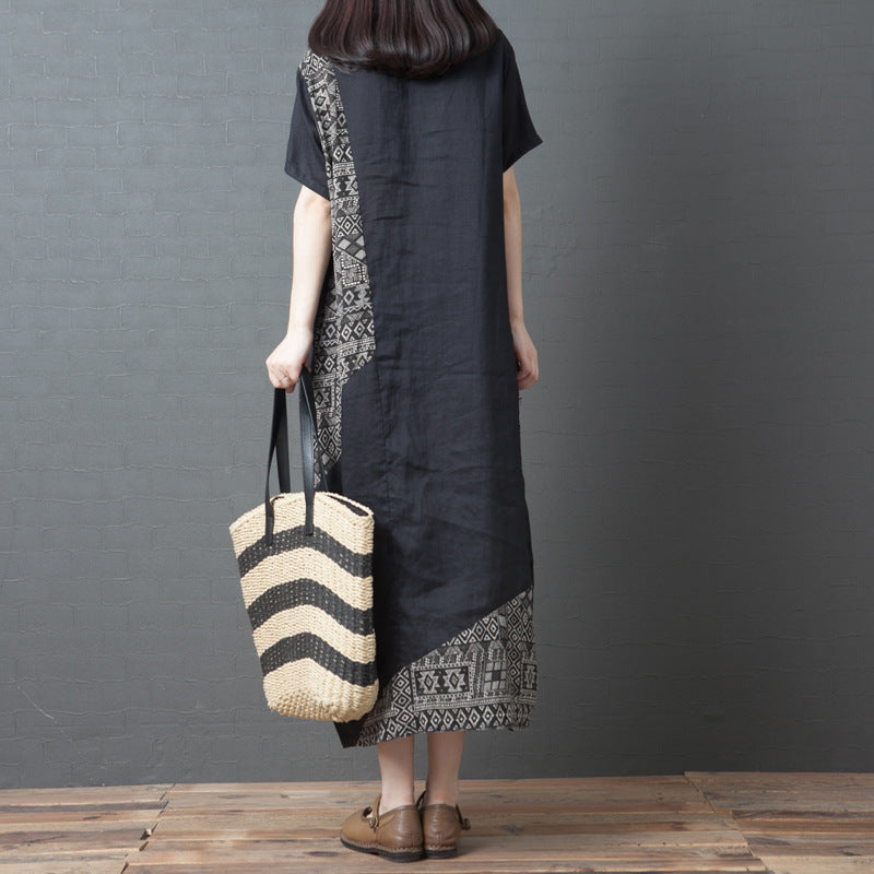 Vintage Summer Short Sleeves Long Dresses