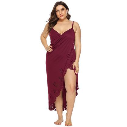 Women Plus Sizes Irregular Long Cover Ups-STYLEGOING