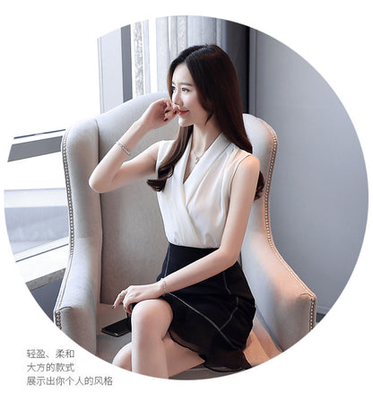 Fashion Chiffon Summer Women Sleeveless Tops